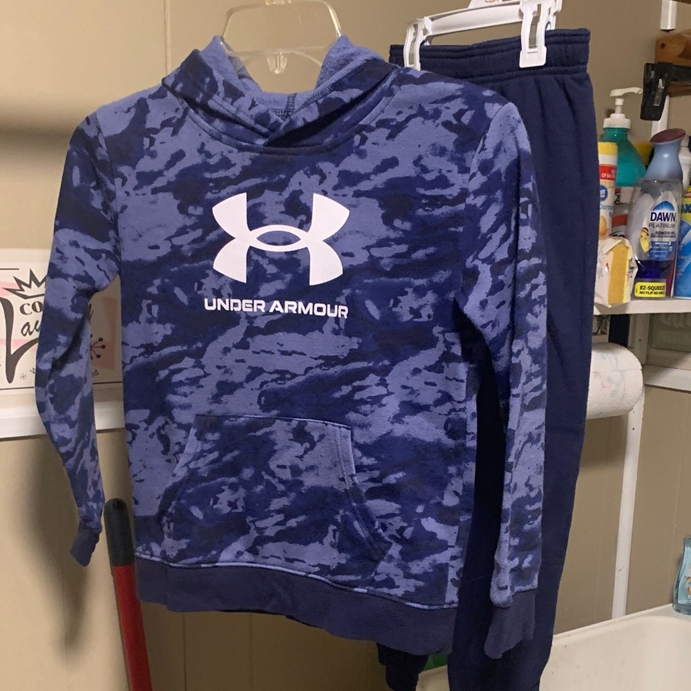 Under Armour Navy Camouflage Hoodie and Joggers
